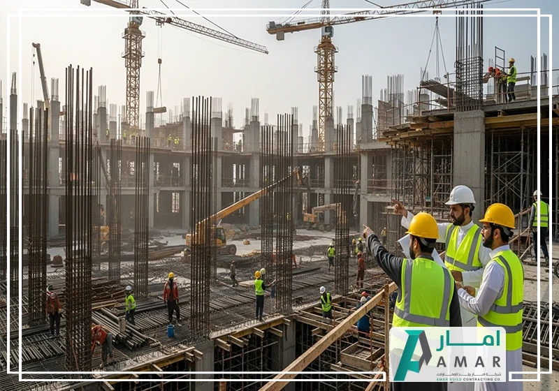 مرحلة تنفيذ الأساسات الإنشائية